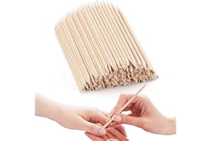 ACDESIGN 200pcs Orange Sticks for Nails 4.5 inch Double Sided Wooden Cuticle Pusher Remover Nail Art Manicure Pedicure Tool for Manicure Pedicure