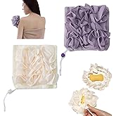 GEDEUBAN 2 PCS Bar Soap Loofah, 2 in 1 Loofah Pouch Washcloth for Cleansing and Smooth Skin