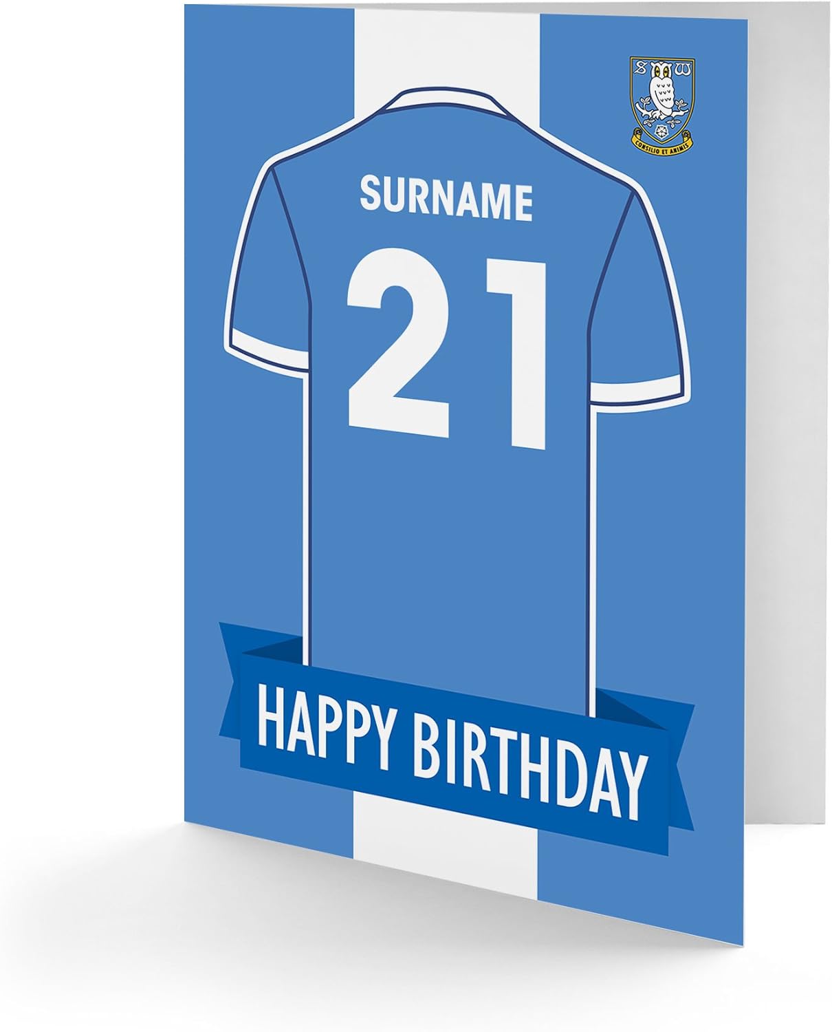 Official Personalised Sheffield Wednesday Fc Shirt Birthday Card