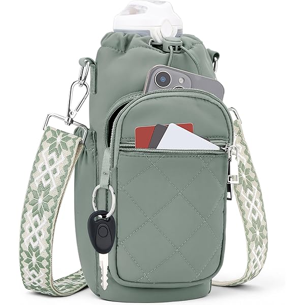 Mibbxea Sac de transport pour bouteille d'eau de 32 oz - Sac isotherme pour homme et femme - Avec sangle - Sac à bandoulière pour camping, salle de sport, course, marche, cyclisme Mibbxea Sac de transport pour bouteille d'eau de 32 oz - Sac isotherme pour homme et femme - Avec sangle - Sac à bandoulière pour camping, salle de sport, course, marche, cyclisme