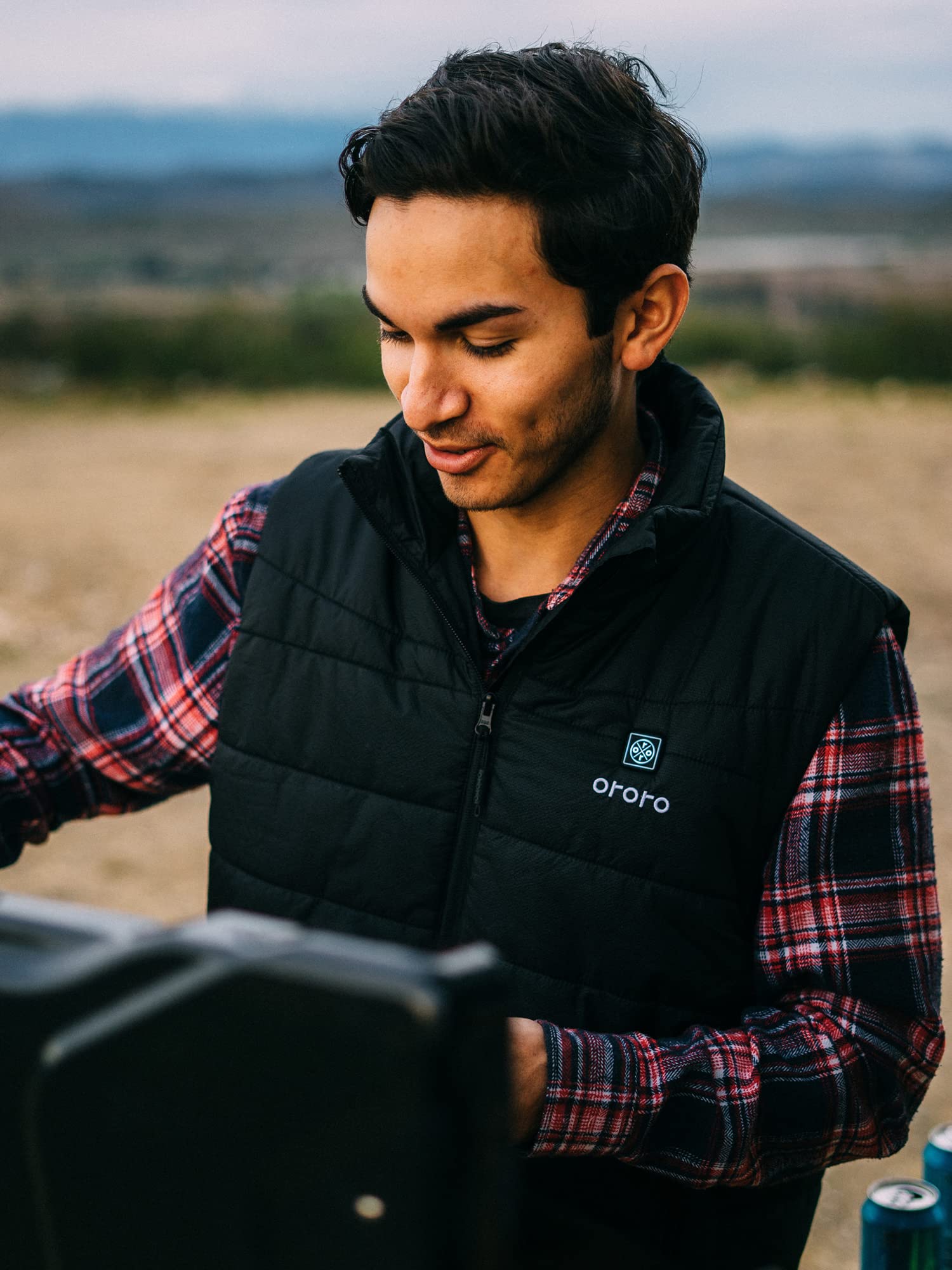 ORORO Men's Lightweight Heated Vest with USB-C Rechargeable Battery, Puffer Classic Heating Vest