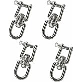 316 Stainless Steel M5 Eye x Jaw Swivel Anchor Swivel Clevis Double Shackle,4PCS