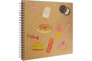 suituts 12X12 Inch Hardcover Kraft Scrapbook Album, Large DIY Scrapbook Photo Album for Couples, Anniversary (Each has 80 Bla