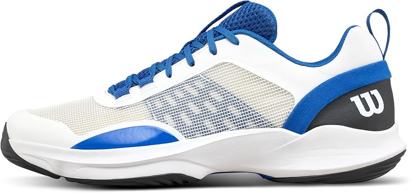 Hurakn Pro V2 Ténis de Padel masculinos, Ajuste Seguro, Estrutura Dinâmica, Design Respirável, Amortecimento Suave, Estabilidade Lateral, Cor: Branco/Deja VU Azul/Preto, Número: 40