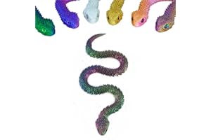 Nemoro 3D Printed Articulated Snake – 29.5'' Crystal-Like Movable Snake– Realistic Slithering Design, Collectible Articulated Model (Blue Green Yellow)