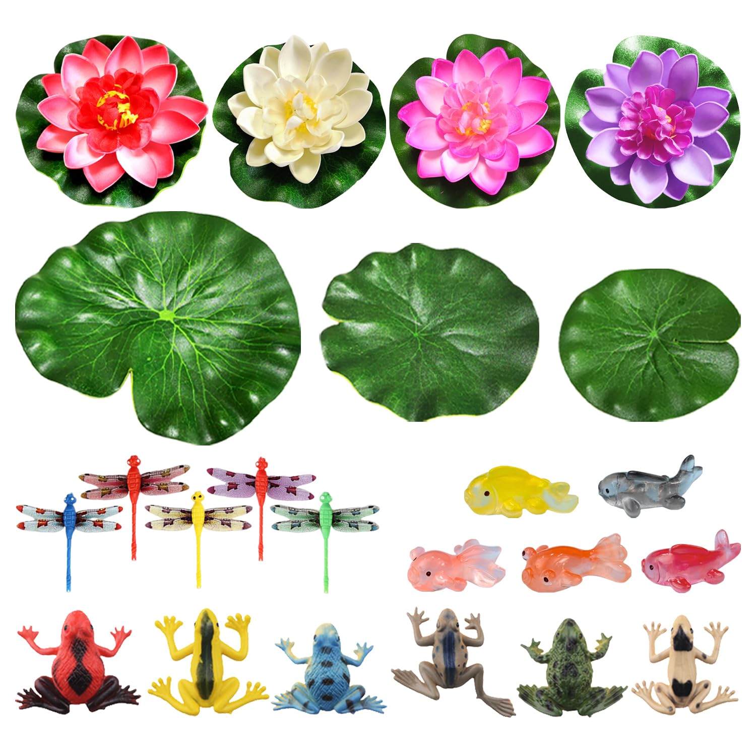 WUFGWBD 1 Set Of Lotus Leaf Decoration, Fake Lotus, Fish Tank Decoration, Ecological Bottle Landscaping, Micro-Landscape Creative Ornaments, Simulation Decoration