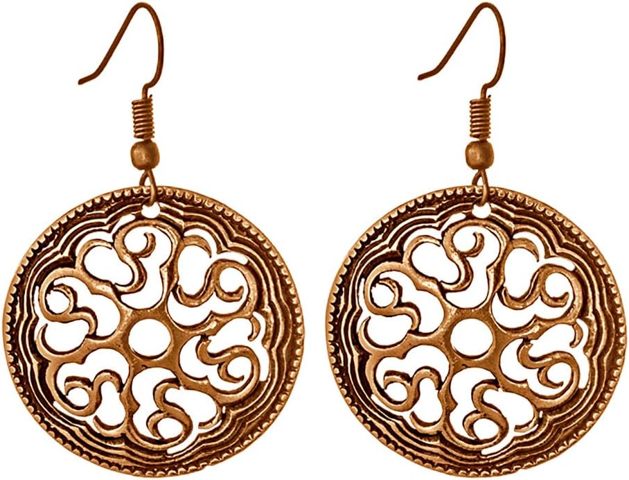 Kolovrat The Solar Pagan Symbol Earrings Old Russian Slavic Style Accessories 35mm For Strength and Success