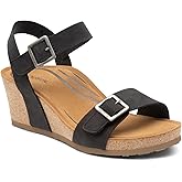 Aetrex Women's Lexa Orthopedic Adjustable Ankle Strap Arch Support Wedge Sandals