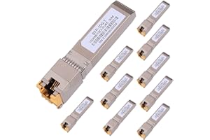 GESD 10PACK 10G SFP RJ45 Copper Transceiver, 10G T Copper Module 10GBase-T SFP CAT.6a/7 up to 30 Meters Compatible with Cisco,Ubiquiti,Netgear,D-Link,Supermicro,TP-Link,Broadcom Mikrotik,Unifi