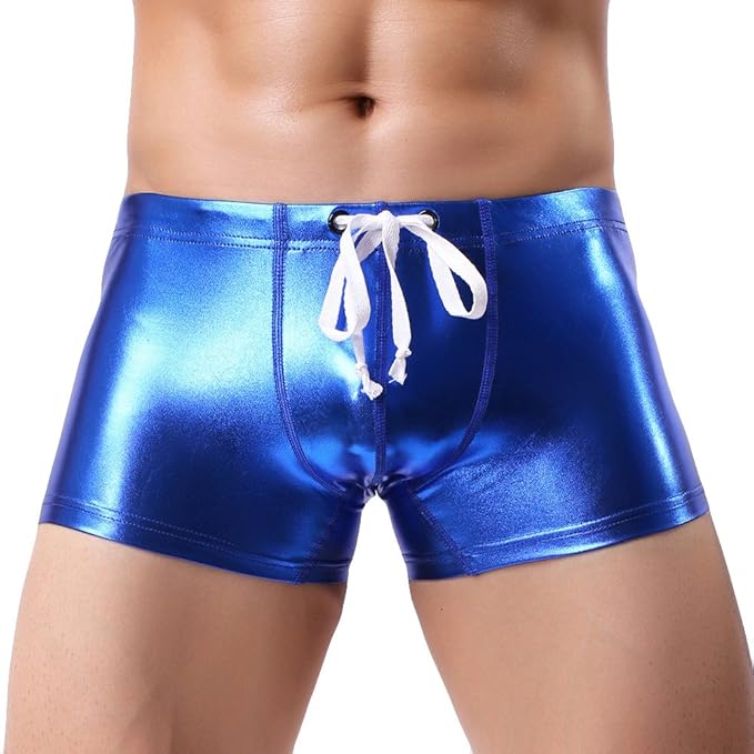 Boxer Short Homme Sous-vêtements Cuir vernis Pantalons Court