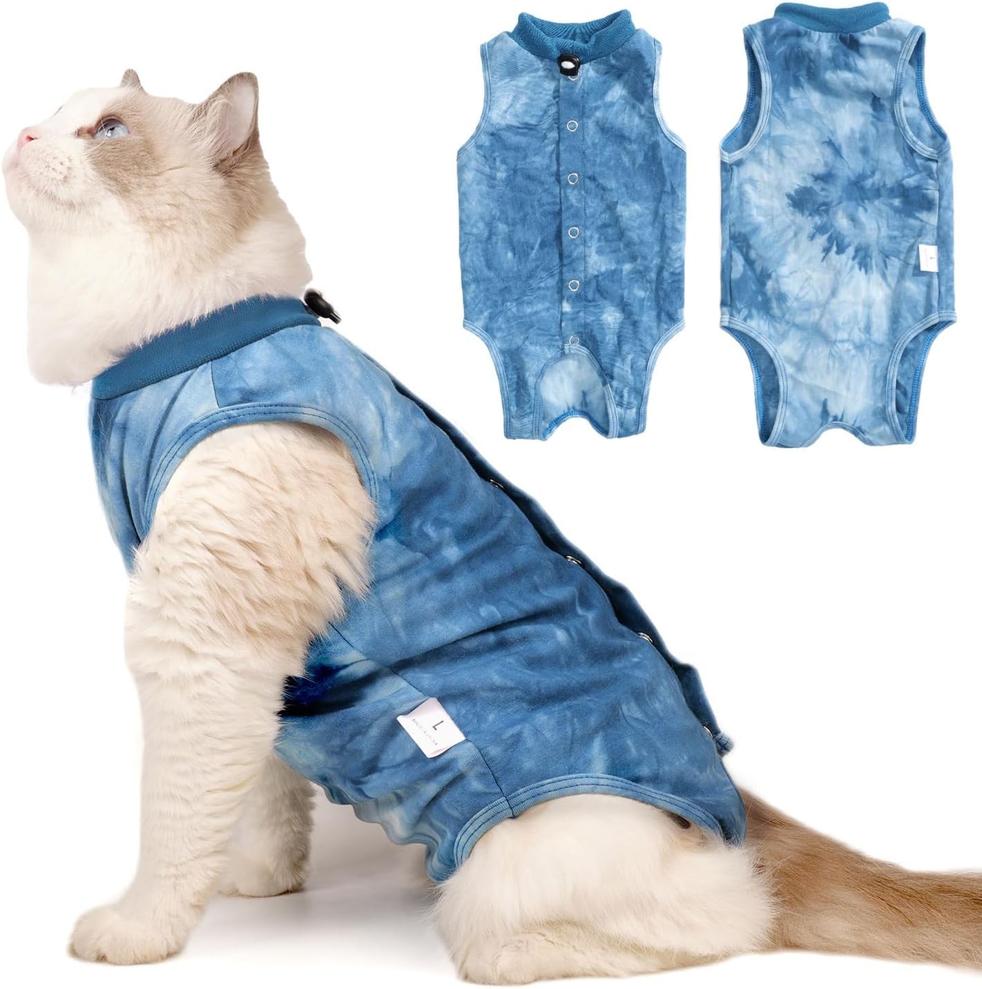 LIANZIMAU Cat Recovery Suit - Post Surgery Kitten Bodysuit Medical Vest - Anti Lick Pet Recovery Clothing