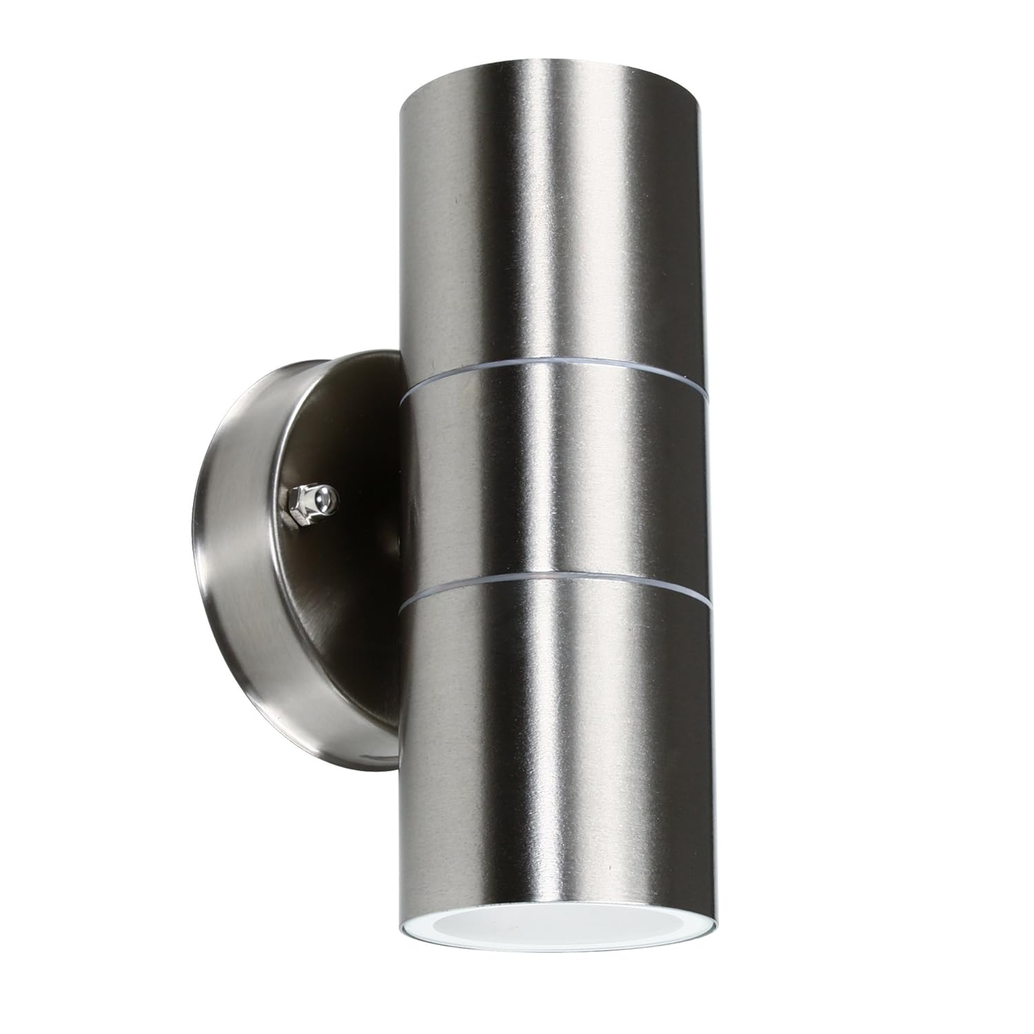Modern Brushed Chrome Outdoor Garden Up/Down Security Wall Light IP44