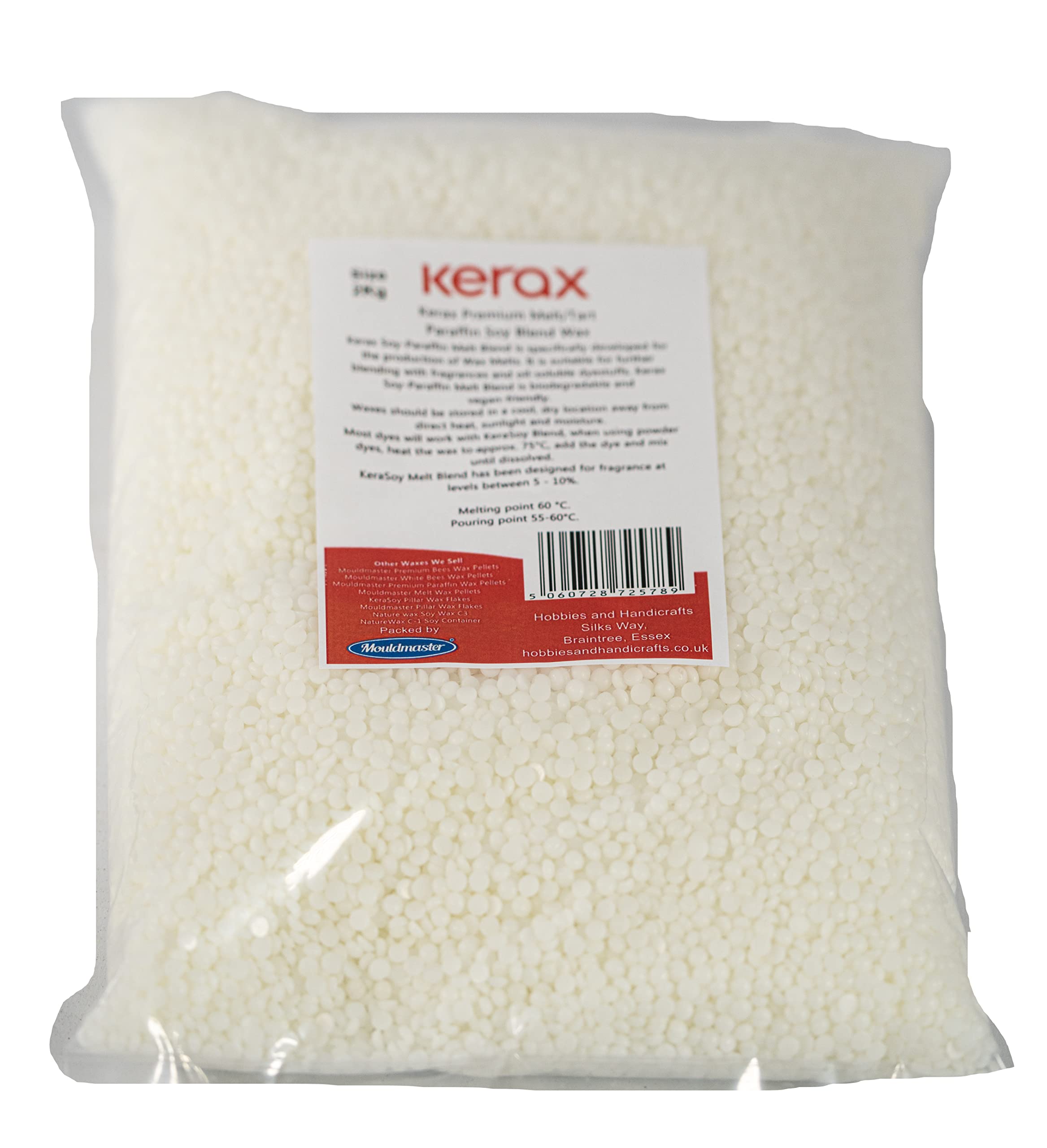 Mouldmaster Kerax Premium Melt/Tart Blend Paraffin/Soy Wax, Off White, 4kg