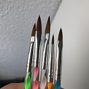 5 Nageldesign-Pinsel Mit Silikonkopf – Für Gel-Nagelkunst, Acryl-Griff, 13,5 Cm | Set Zum Modellieren & Verzieren
