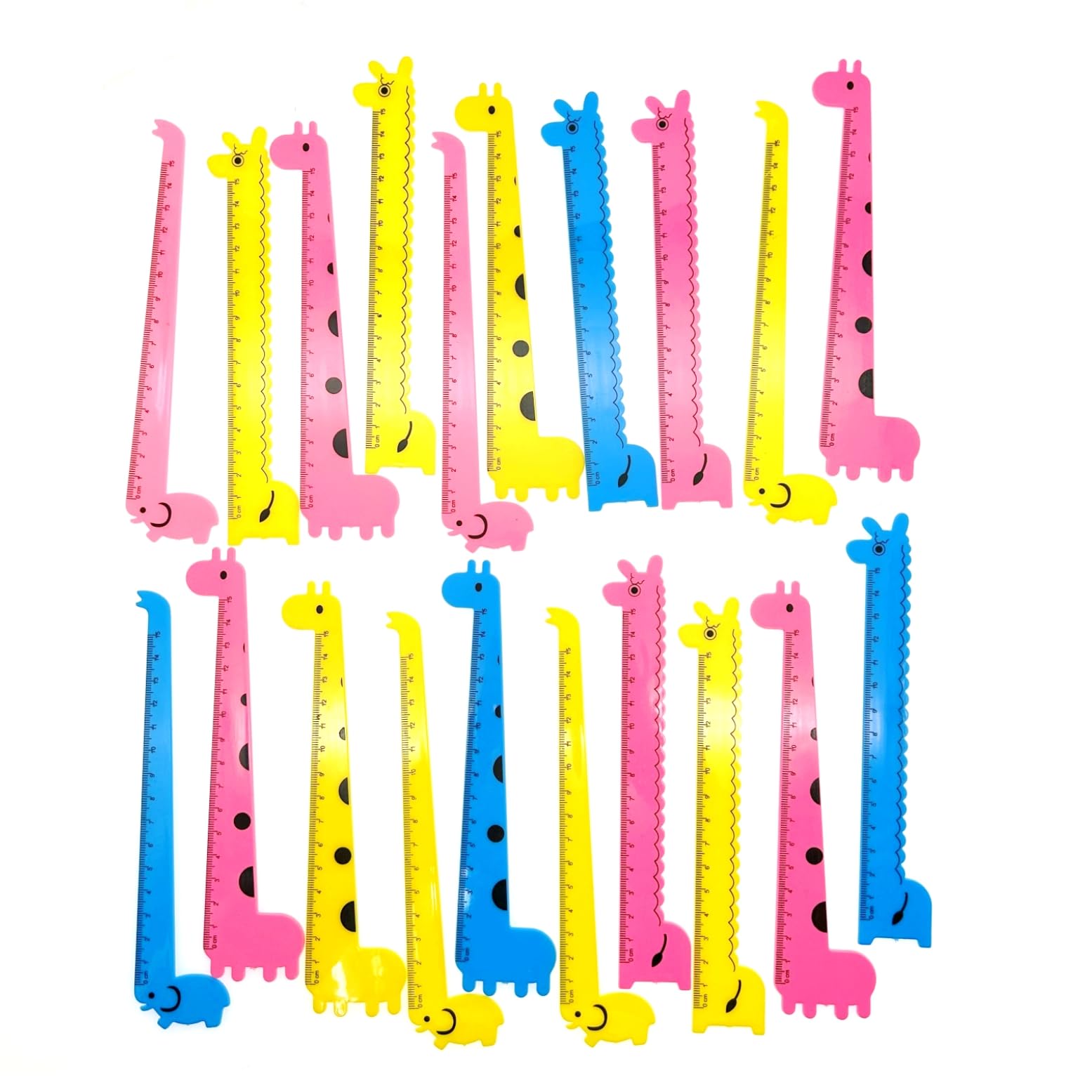 JZK 20Ruler Cute Animal Plastic Giraffe 15cm Straight Kawaii Ruler for Kids Party Favours Party Bag Filler Boy Girl