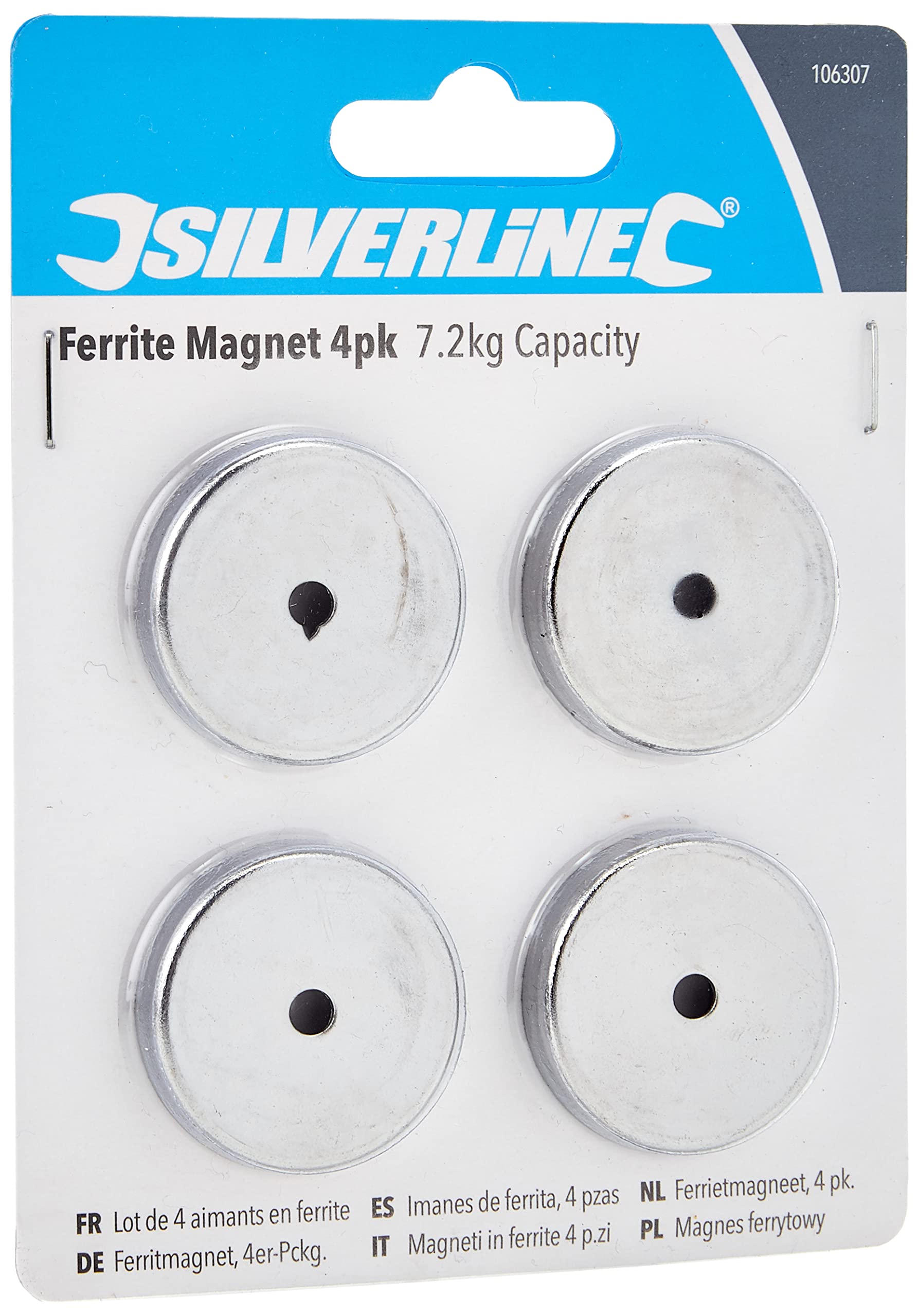 Silverline Ferrite Magnet 4pk 7.2 kg Capacity (106307)