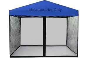 IJIALIFE Mosquito Net with Zipper for 10' x 10' Patio Gazebo Canopy and Tent, Zippered Mesh Sidewalls Screen Walls for Outdoor Camping and Garden (Black, Mosquito Net Only)