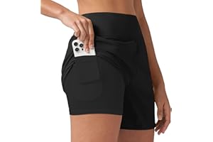 Willit Women's 5" Swim Shorts with Liner High Waisted Quick Dry Swimming Board Shorts with Pockets UPF 50+