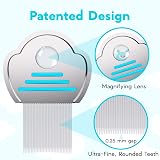Adamson Lice Comb with Magnifying Glass Stainless Steel Cyan for Kids Thick Hair view 3