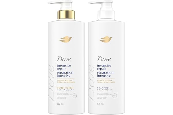 Dove Intensive Repair Shampoo & Conditioner for Damaged Hair, with Liquid Bio-Protein Care technology, 530mL(1 Shampoo + 1 Co