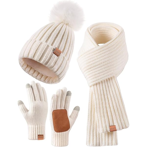Villand 3 in 1 Womens Wool Hat Gloves & Scarf Winter Set, 3  display picture 1