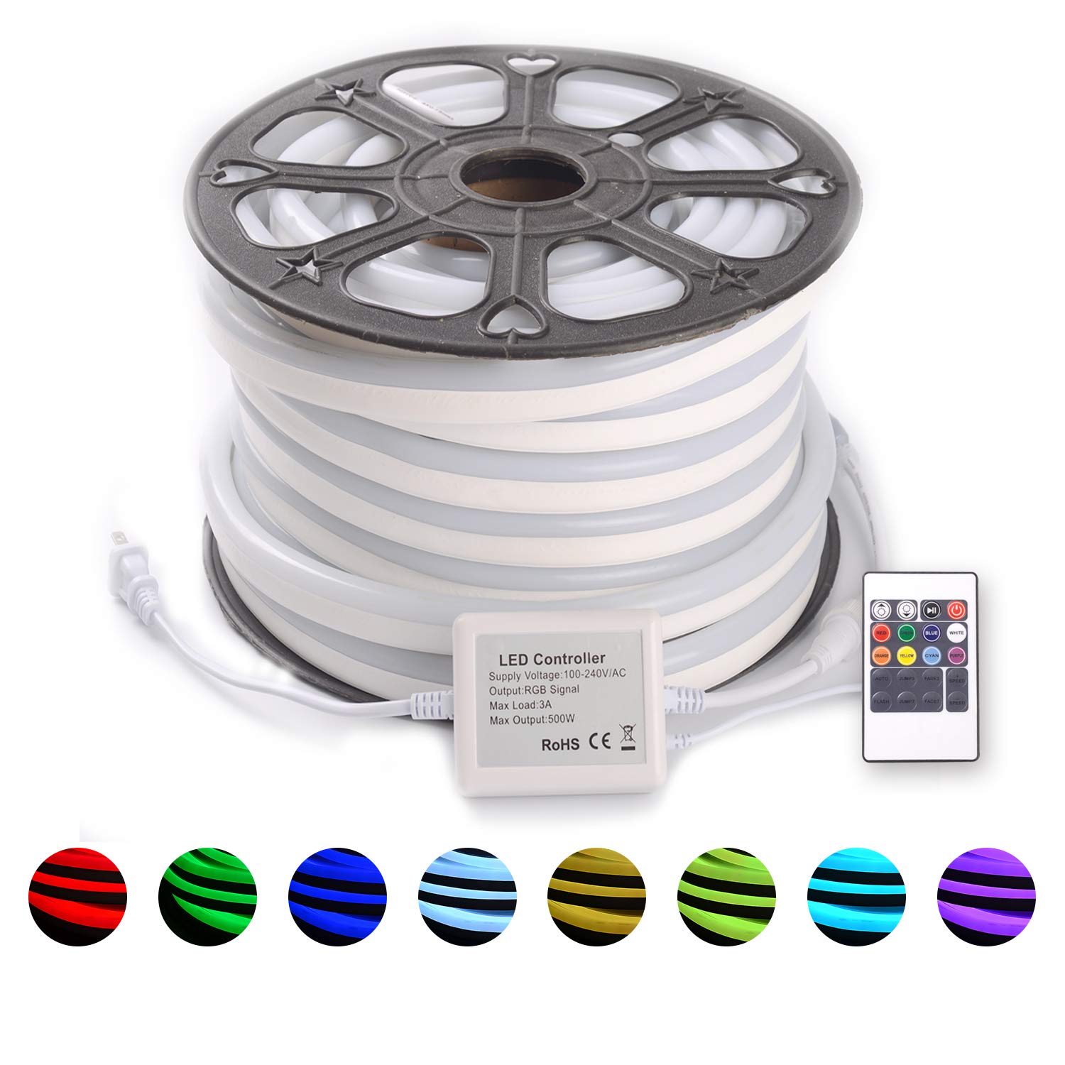 Buy 100 Authentic Quality Gzbtech Rgb Led Neon Rope Light Plug In Ip65 Waterproof Flex Color Changing Neon String Lights With Remote For Indoor And Outdoor Decoration 32 8ft 10m 110v Smd5050 60 Leds Meter