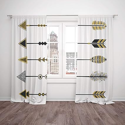 Amazon Com Polyester Window Drapes Kitchen Curtains Arrow Old