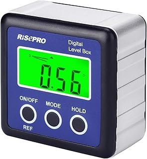 RISEPRO Digitaler LCD Winkelmesser Neigungsmesser Inklinometer Wasserdicht Bevel Box Winkelmessgerät Wasserwaage - Blau