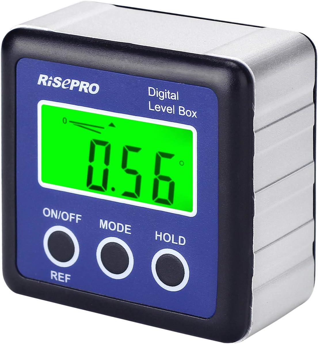 RISEPRO Digitaler LCD Winkelmesser Neigungsmesser Inklinometer Wasserdicht Bevel Box Winkelmessgerät Wasserwaage - Blau