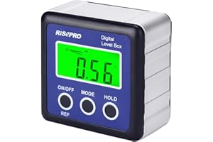 RISEPRO Digital Level Box Angle Gauge Protractor Inclinometer Bevel Box with Data Hold, Magnet Base & LCD Backlight, Calculating for Carpentry, Building, Masonry, Automobile