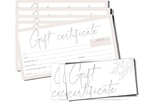 Paper 'n Such Gift Certificates for Business - Set of 25 with Envelopes -Spa, Salon, Restaurants, Custom Client Vouchers for Birthday, Work-Heavyweight Card Stock - Light Pink