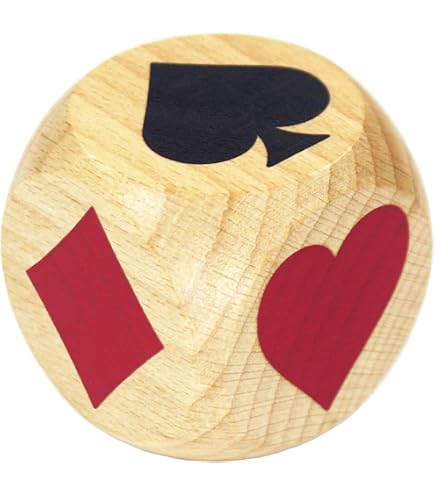 Euchre Trump-Marker Würfel-Set Aus Holz – Groß 4 Cm, Mit Samtbeutel Euchre Trump-Marker Würfel-Set Aus Holz – Groß 4 Cm, Mit Samtbeutel