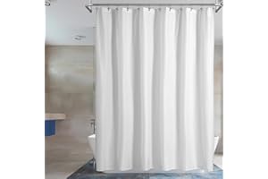 Barossa Design Waterproof Fabric Shower Curtain or Liner Microfiber - Soft Cloth & Hotel Quality, Machine Washable White Shower Curtain Liner for Bath Tub, 72x72 Inches