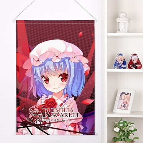Amazon 東方project レミリア スカーレット アニメグッズ 掛け軸 タペストリー 尚萌オリジナル作品 アニメ 萌えグッズ 通販