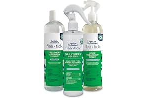 Pet Life Unlimited Natural Flea and Tick 3-Step Kit - Flea and Tick Spray for Dogs, Flea Spray for Home, and Flea and Tick Shampoo for Dogs - Plant-Based Flea and Tick Kit - Made in USA - 3-Step Kit