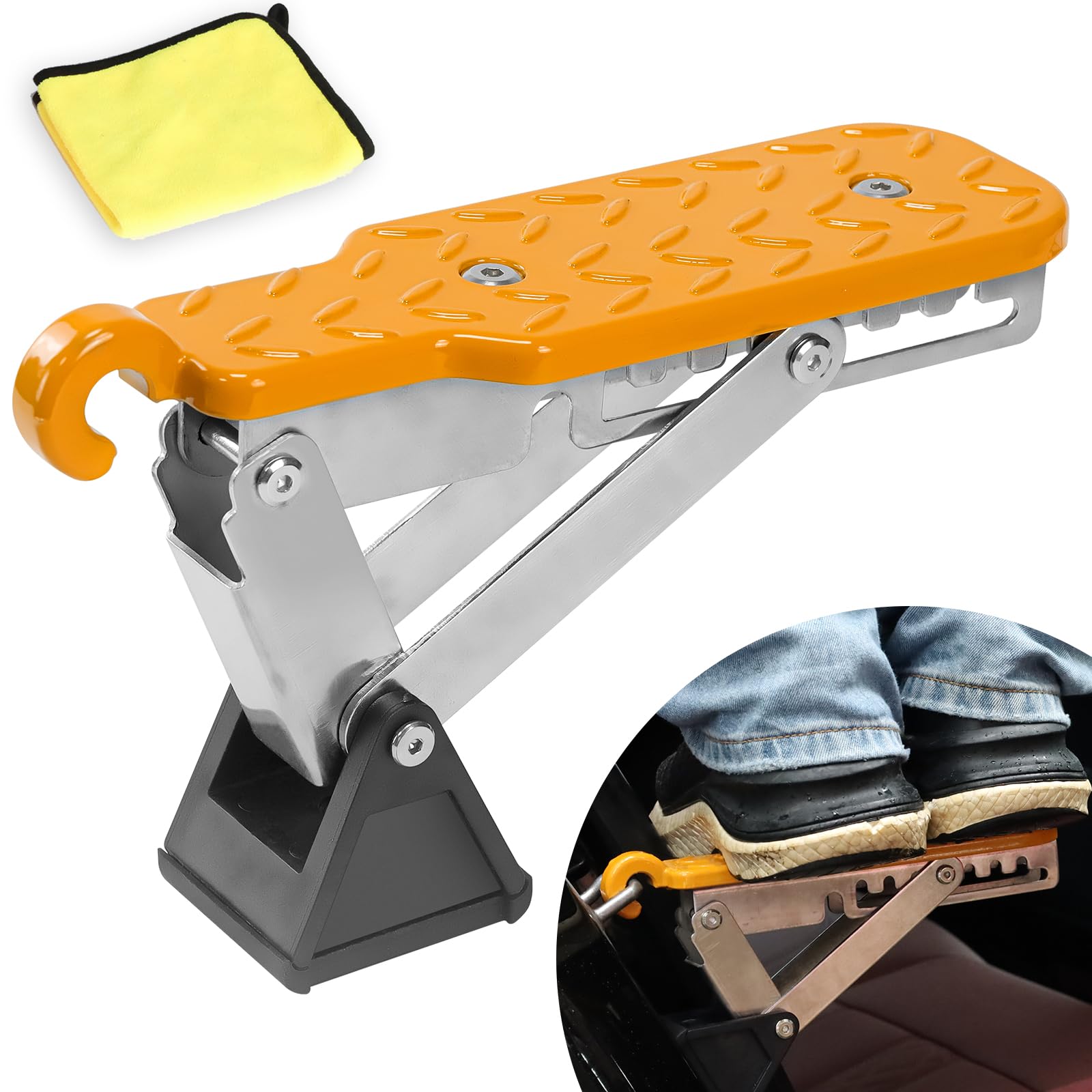 Photo 1 of Stanew Universal Fit Car Door Step - Foldable, 7 Gear Adjustable Roof Rack Door Step Up on Door Latch - Both Feet Stand Pedal Ladder, Max Load 500 lbs - Easy Access for Cars, SUVs, and Trucks