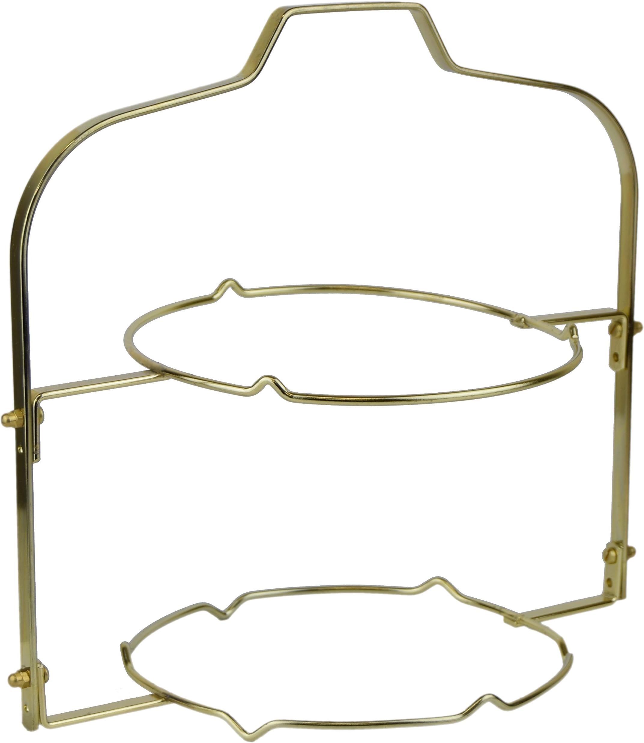 2 Tier Tea Room Folding Plate Cake Stand - 20cm in Brass Finish