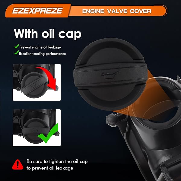EZEXPREZE 2.0L TURBO N20 ENGINE VALVE COVER WITH OIL FILLER CAP & GASKET & BOLTS COMPATIBLE WITH 2012-2018 BMW 228I 320I 328I 428I 528I X1 X3 X4 X5 Z4 (INCLUDED GT/XDRIVE)