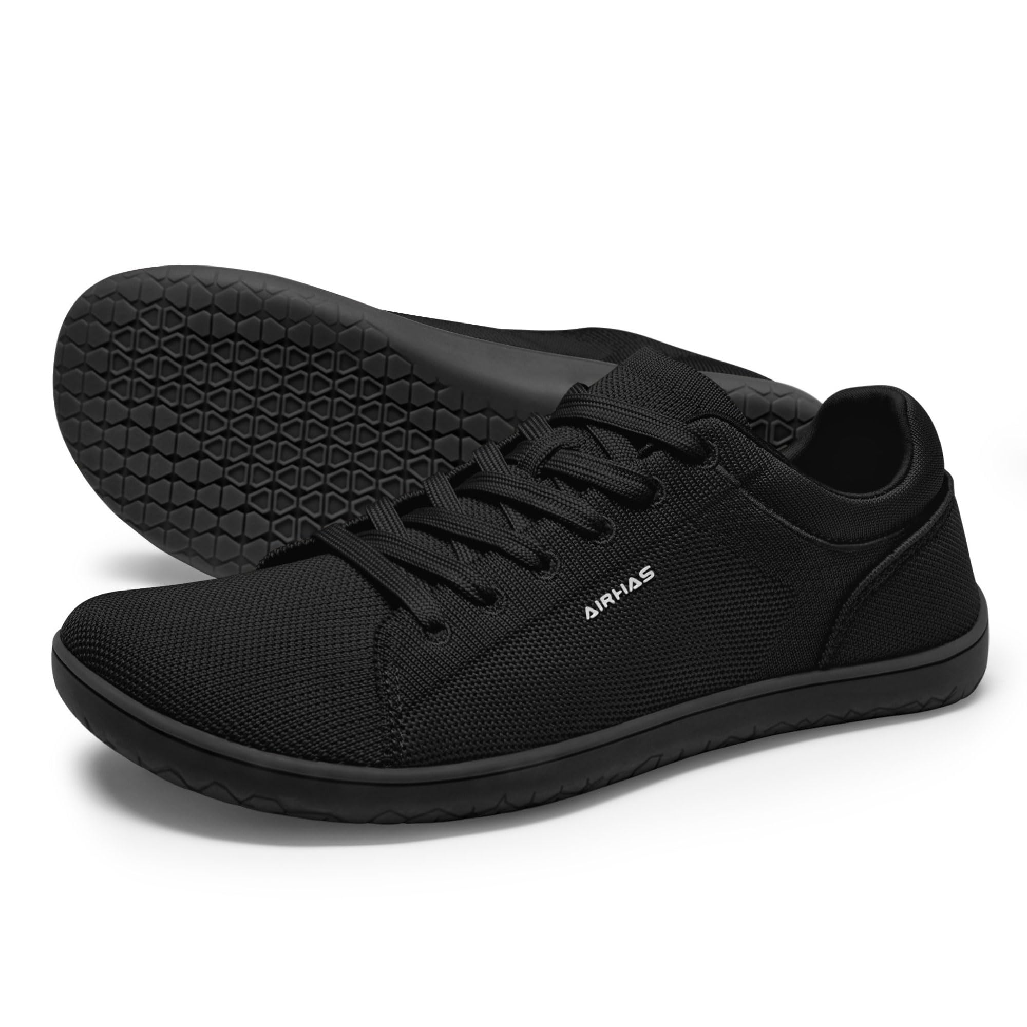 Photo 1 of AIRHAS Mens Barefoot Shoes Lightweight Walking Shoes Wide Toe Box Flexible Zero Drop Sneakers for Men Summer Minimalist Casual Shoes(Black,10.0)