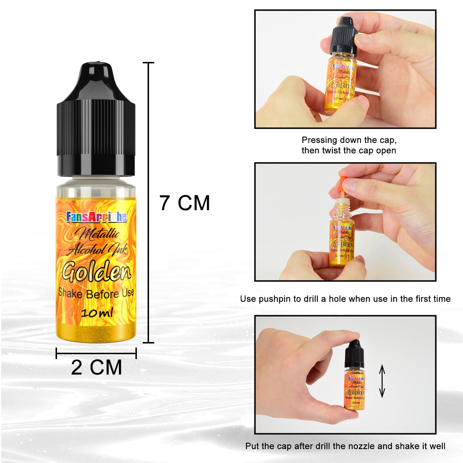 FansArriche Alcohol Ink Set - 48 Vivid Colors, Concentrated Alcohol-Based Ink, Epoxy Resin Paint with Metallic Color Dye for Resin Coasters, Acrylic Painting, Tumbler Making,10 ml Each