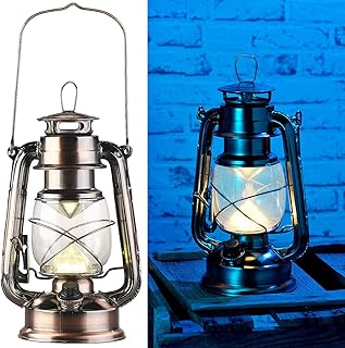 Lunartec LED Sturmlaterne: Ultra helle LED-Sturmlampe, Batterie, 200lm, 3W, warmweiß, Bronze (LED Petroleumlampe)