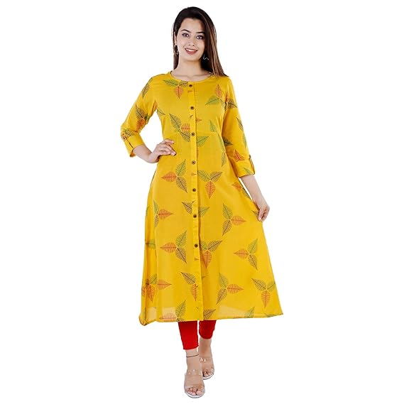 Women's Cotton Printed A-Line Kurta