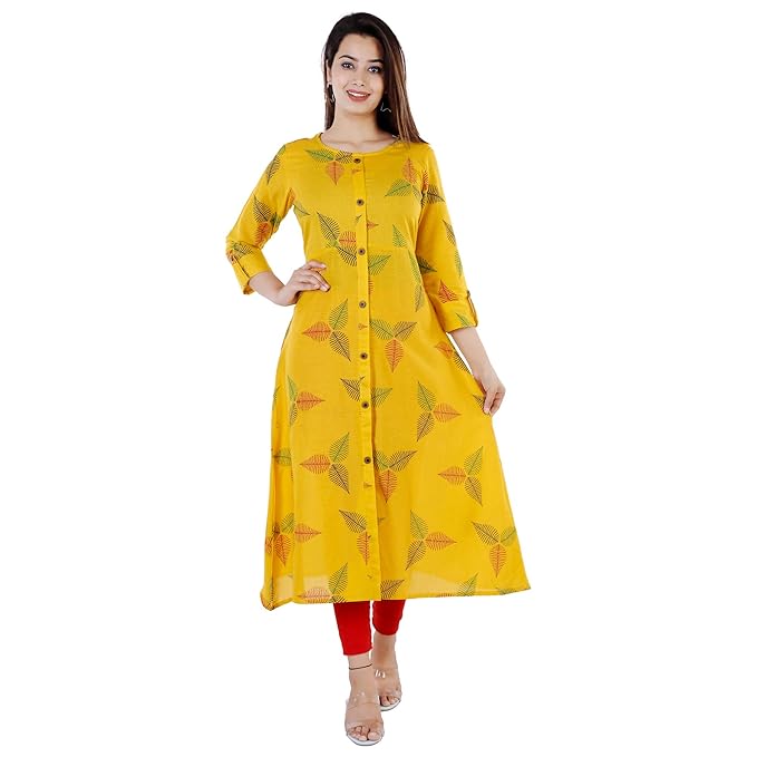 Vaibhav Industries Women's Handloom Cotton A-Line Kurta