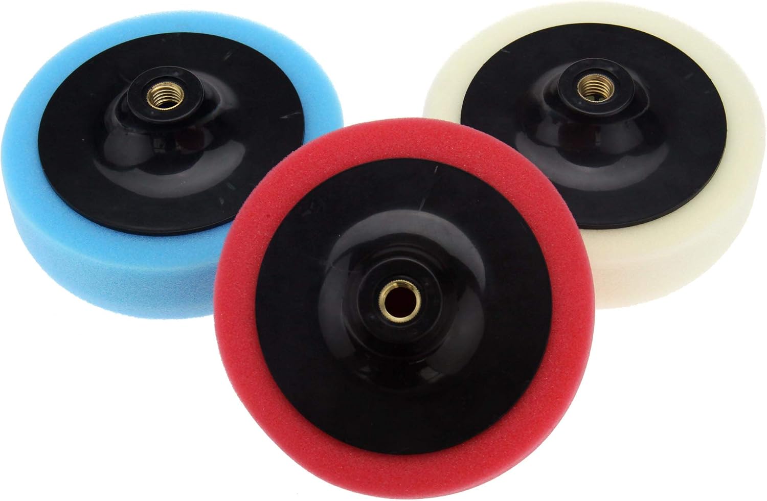 Polishing Pads Kit Buffing Wheel Sponge Paint Pads 6 Inch Dia M14 Thread for Car Wood Stone Polisher Buffer Machine 3pcs