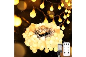 suddus String Lights for Bedroom, 33ft 100 Led Connectable Globe String Lights Indoor, Hanging Fairy Lights Plug in with Remote for Classroom, Room, Dorm, Outdoor, Christmas Tree Decor, Warm White