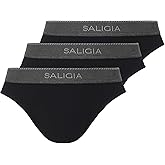 SALIGIA Men’s Briefs Sexy, Tag-Free & 100s Air-Touch Modal Underwear with Supportive No-Fly Pouch 3-Pack