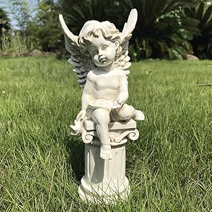 Cherub Statue Angel Statue Figurine Home Garden Decor Wings Angel Statue Sculpture Memorial Statue Indoor Outdoor Decoration