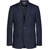 Tommy Hilfiger Boys' Bi-Stretch Alexander Blazer, Single Breasted with Pocket Square, Solid Color with Flag Print Lining