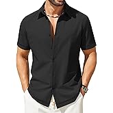 COOFANDY Mens Button Down Short Sleeve Shirt Casual Summer Beach Vacation Shirts