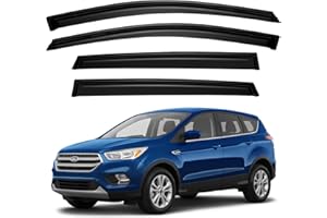 YQAUTEC Window Visors Rain Guards Shield for 2013-2019 Ford Escape, Window Wind Deflectors Vent Shades for 13-19 Escape